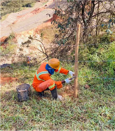 Cercamento de área verde industrial