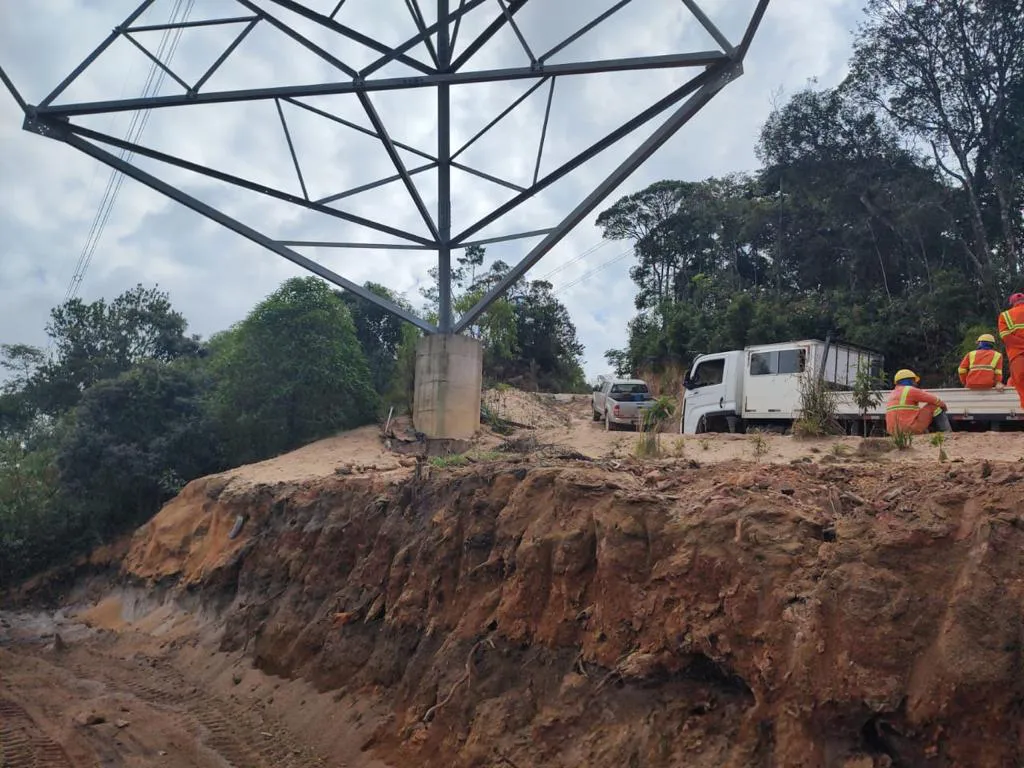 Área antes da revegetação em LT
